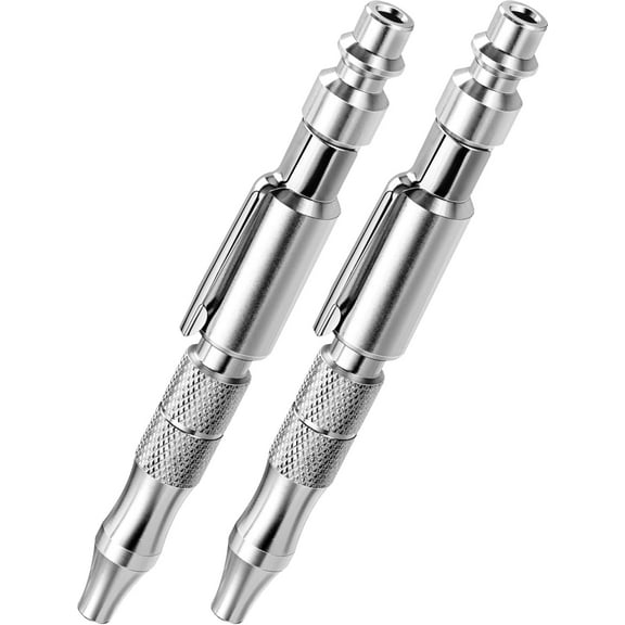 2-Packs Adjustable Pocket Air Blow Gun, Industrial Style "M" 1/4 Inches Quick Plug, 150 PSI Max Portable Air Blower Pen for Dust Cleaning