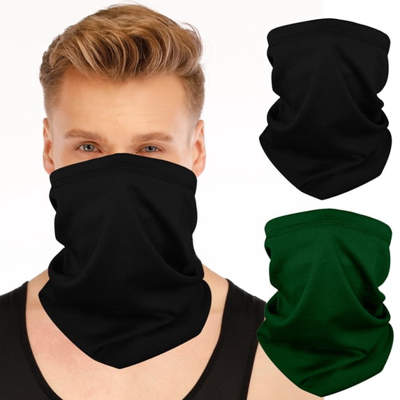 2 Packs Adult Safety Seamless Face Mask Bandanas Headband Sport Scarf Face Sun Cover Neck Gaiter Balaclava Neckerchief