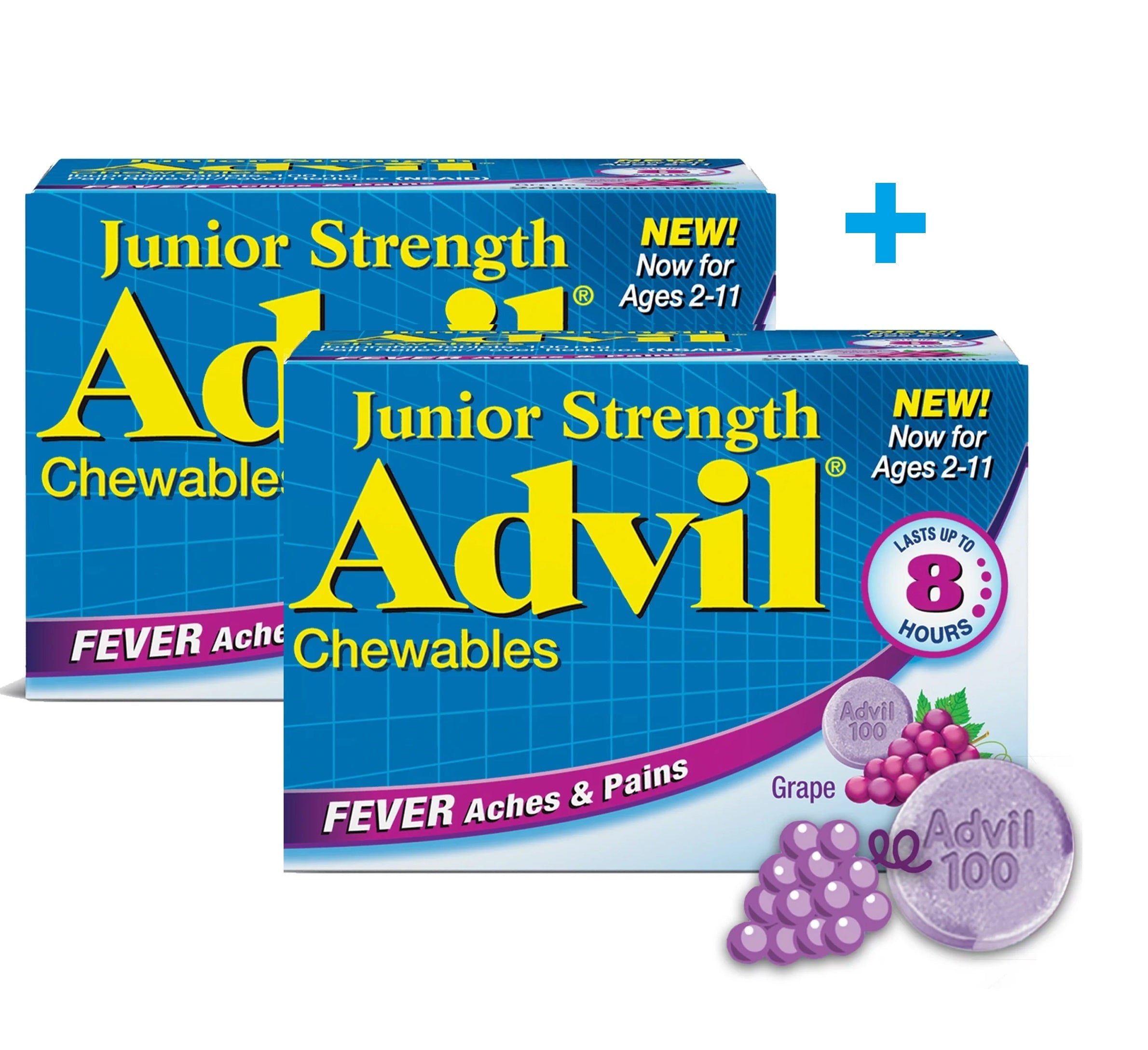 2 Packs Advil Children's Ibuprofen Ages 211 Pain + Fever Relief