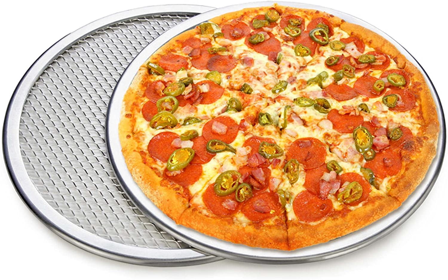 Pizza Screen, Aluminum Alloy Seamless Pizza Screen Non Stick Mesh Net Baking Tray Cookware Kitchen Tool For Oven, BBQ ,12 Inch2 Pack) Commercial Grade Pizza, for Christmas, Halloween