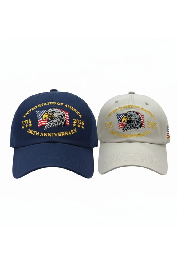 2 Packs Americana Retro Hat for Men & Women - Commemorative 250th Anniversary Embroidered Baseball Cap