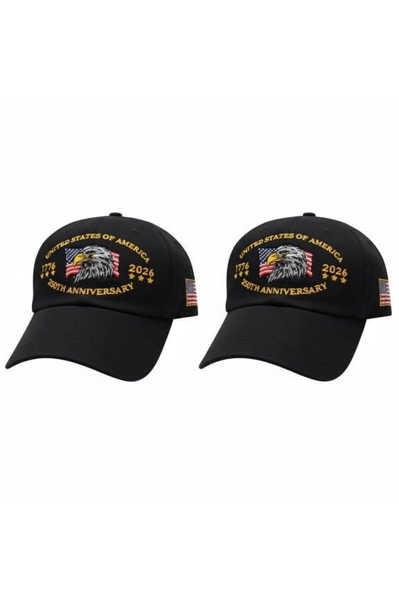 2 Packs Americana Retro Hat for Men & Women - Commemorative 250th Anniversary Embroidered Baseball Cap