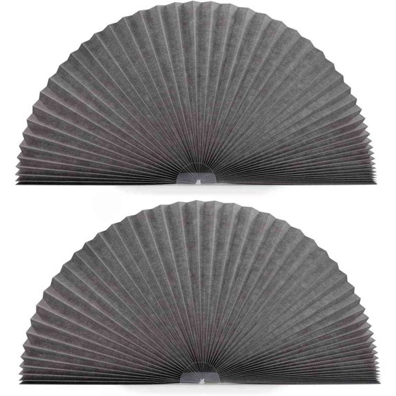 2 Packs Arch Window Pleated Blinds Light Filtering Pleated Shades Blackout Half Circle Window Shade Arched Window Coverings Arched Windows Curtains, Easy to Cut and Install, 72 x 36 Inches, Black
