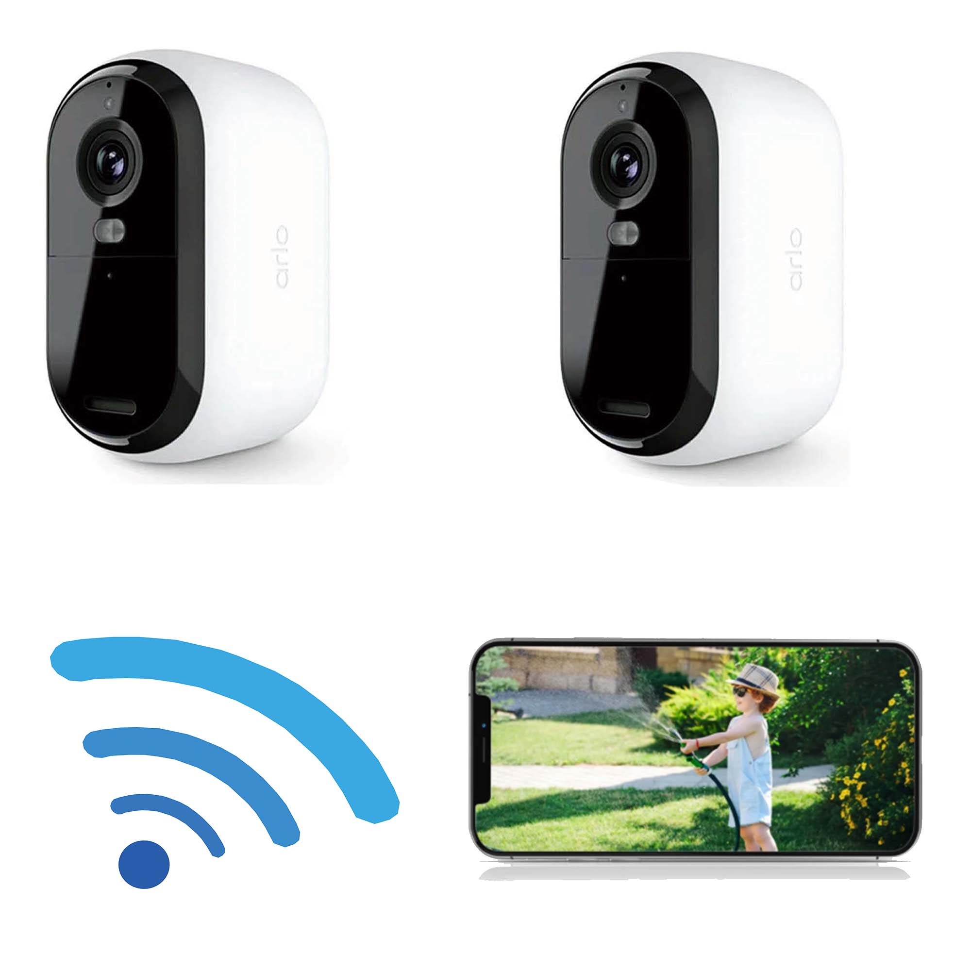2 Packs Arlo Essential Spotlight Camera, Wireless Security Camera