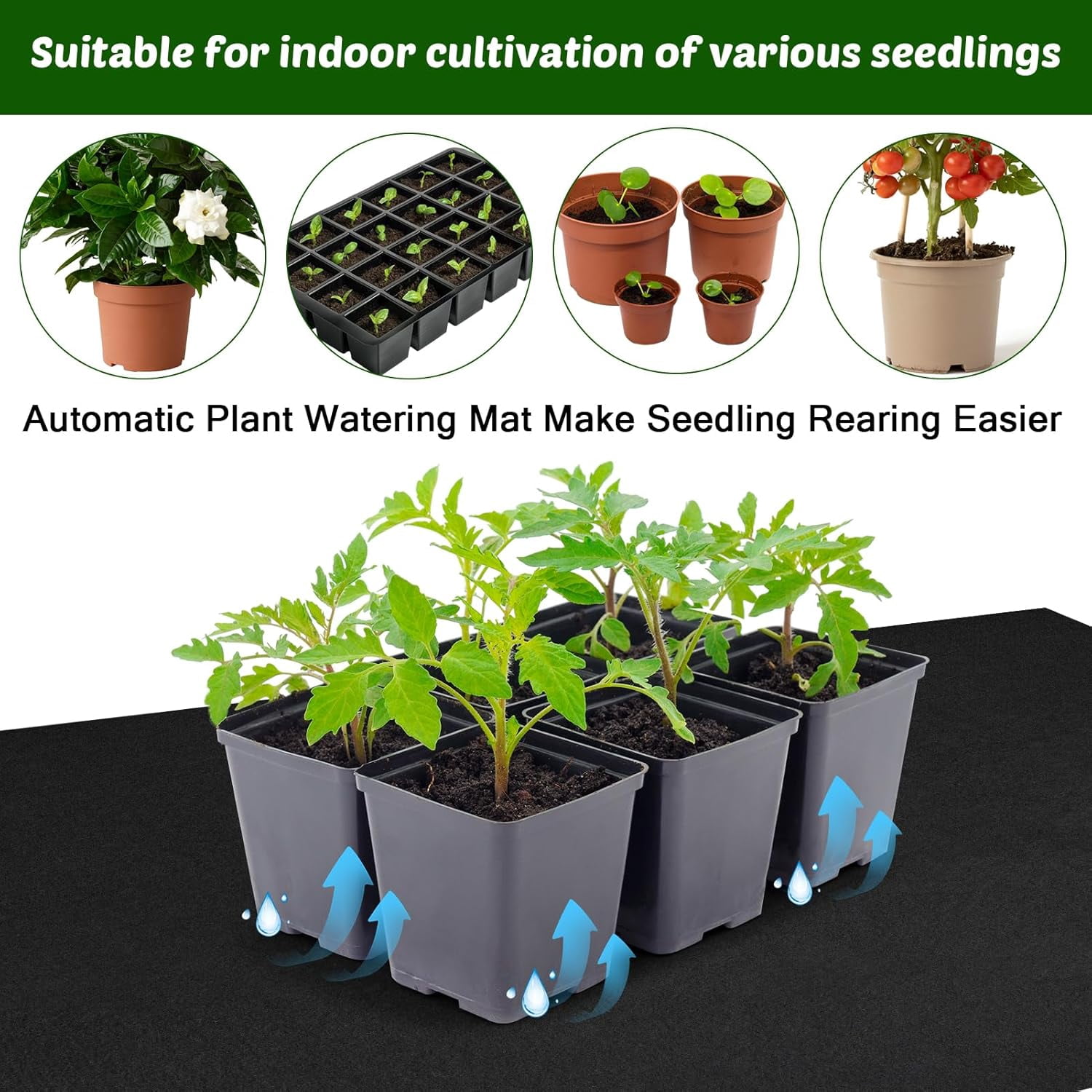 Watering Mat 2 Packs Automatic Plant Watering Mat,39.4x39.4in Plants Watering ...