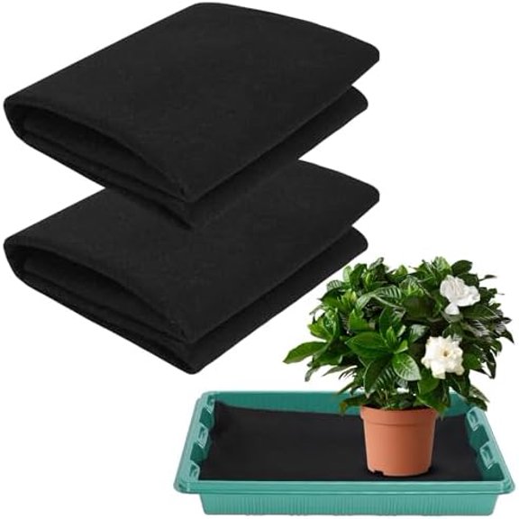 2 Packs Automatic Plant Watering Mat,39.4x39.4in Plants Watering Capillaries Mat 3mm Thick Wicking Mat for Seed Starting Seedling Greenhouse Hydroponics Indoor Potted Plants