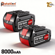 2 Packs BAT609 18V 8000mAh Lithium Battery Replacement for Boch 18V Battery BAT609 BAT610G BAT618G BAT619 BAT621 BAT620 Cordless Power Tool Battery