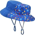 thumbnail image 1 of 2 Packs Baby Sun Hat Adjustable - Toddler Kids Wide Brim Bucket Hat UPF 50+ Summer Play Hat with Chin Strap, 1 of 5