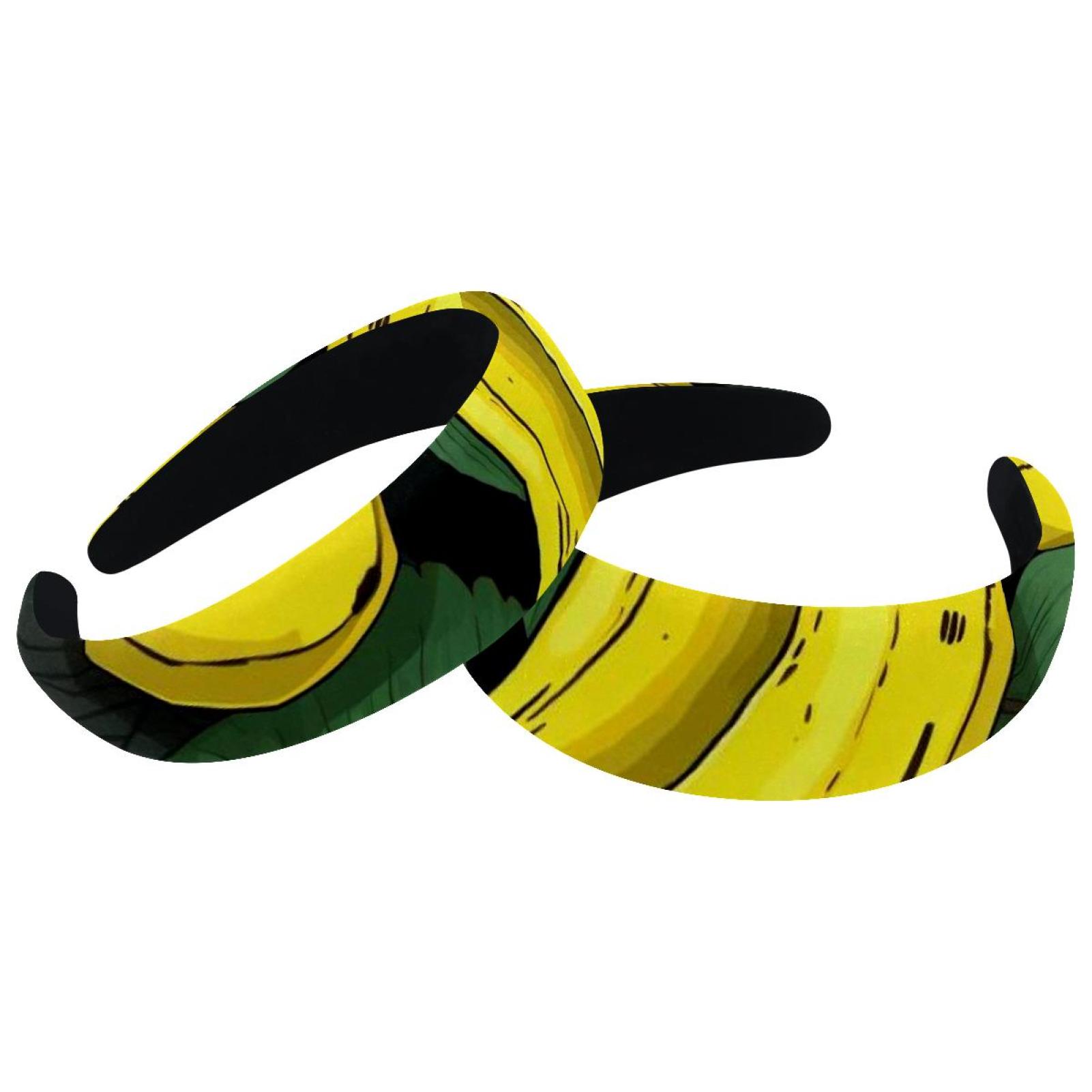 2 Packs Banana Velvet Padded Head Bands, Vintage Thick Hair Band, Non ...