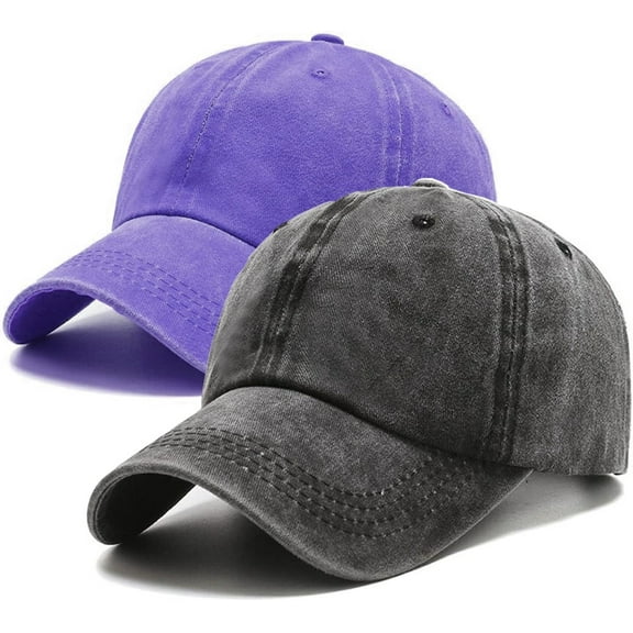 2 Packs Baseball Cap Golf Dad Hat Adjustable Low Profile Cotton Hat Unconstructed Plain Cap Men Women