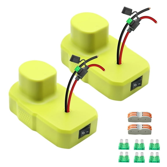 2 Packs Battery Adapter Compatible with Ryobi 18v Battery with Fuse & Switch/12AWG Wire/ Fuse Holder, Terminal Power Connector for Power DIY, RC Car Toys, Wheels and Robotics (2 Packs)
