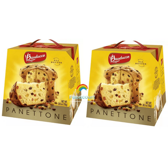 2 Packs Bauducco Panettone All Butter Gift Pack Italian Holiday Cake 26.5oz Each