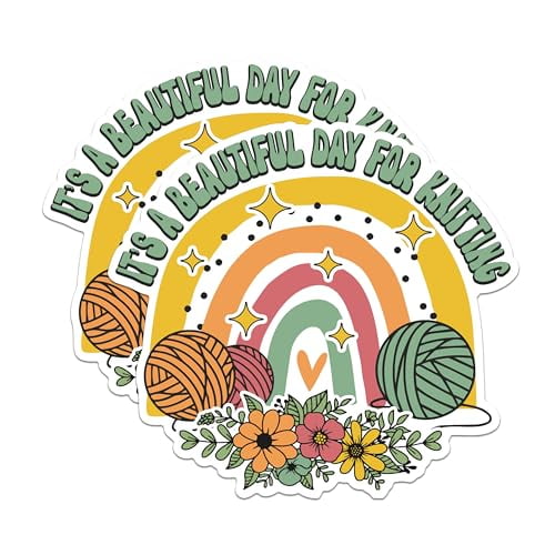 (2 Packs) It's A Beautiful Day for Knitting Magnets - Love to Knit Magnets - 5 Inches On Longest Side - Premium Magnet - for Fridges, Toolboxes, Cars - Made in USA - MAG2487