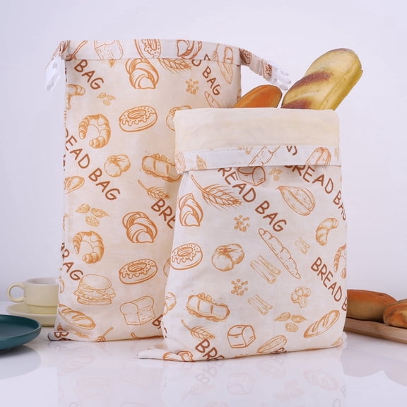 2 Packs Beeswax Bread Bags for Sourdough Homemade Bread, Reusable Beeswax Bread Storage Bags, 3L Capacity, Easy to Clean, Keep Fresh (17x12 inch)