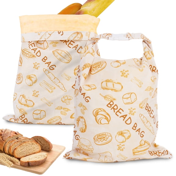 2 Packs Beeswax Bread Bags for Sourdough Homemade Bread, Reusable Beeswax Bread Storage Bags, 3L Capacity, Easy to Clean, Keep Fresh (17x12 inch)