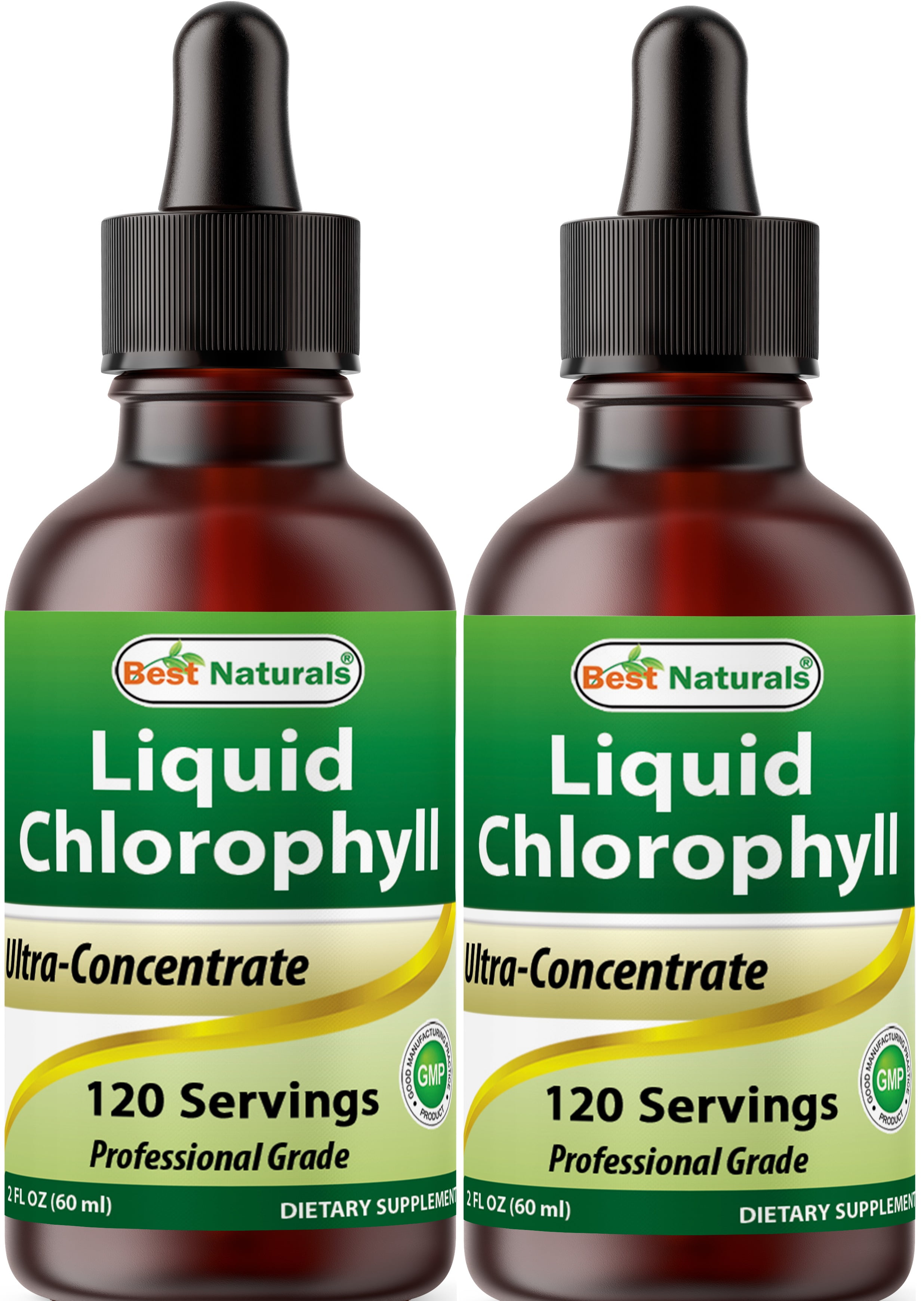 2 Packs Best Naturals Liquid Chlorophyll Drops 50 mg per Serving 120 Servings | 2 FL OZ | Supports Healthy Energizing, Alkalization, Healthy Oxygenation | Digestion and Immune System Support