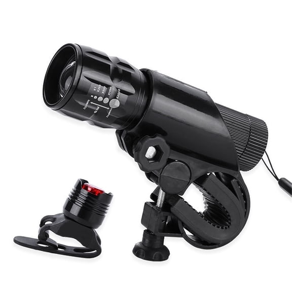 2 Packs Bike Light Set Super Bright Focus Adjustable Front Headlight and Rear LED Mountain Bicycle Light, Mount IncludedBattery not included