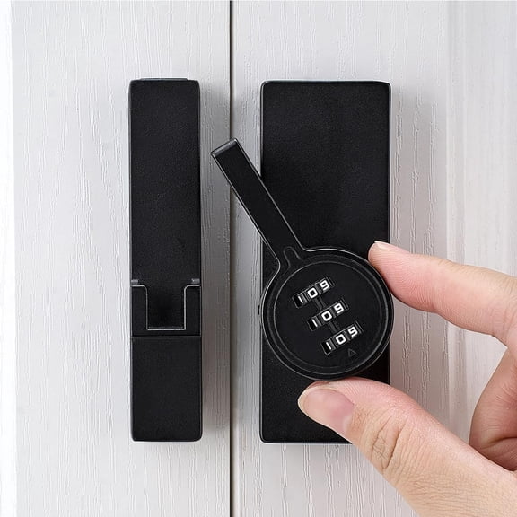 2 Packs Black 180 Degree Barn Door Lock,3 Digit Password Keyless,Mechanical Password Lock,Flip Latch with Combination,Protect Privacy,for Barn Door,Sliding Door,Windows,Cabinets,Garden,Bathroom