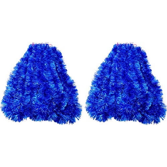2 Packs Blue Super Thick Tinsel Garland 50 Ft Total (Two Strands Each 25 ft Long) (Blue, 50 Ft. (Two 25 ft Tinsels))
