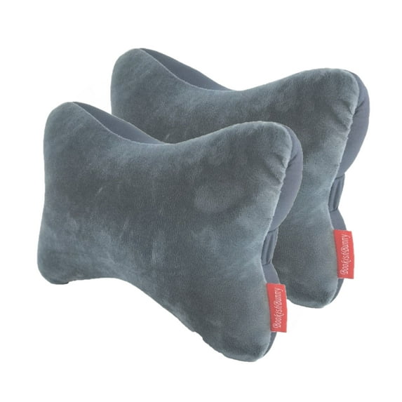 2 Packs Bookishbunny Premium Memory Foam Car Seat Head Rest Support Pillow Neck Pain Relief Bone Travel