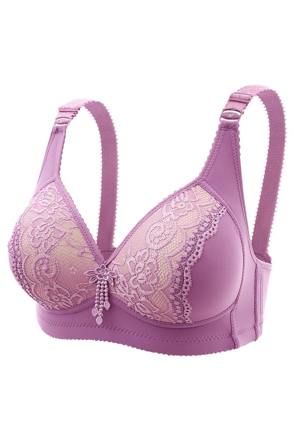 2 Packs Bras for Women Large Thin Fit Adjustable With Double Breast No Steel Ring Underclothes