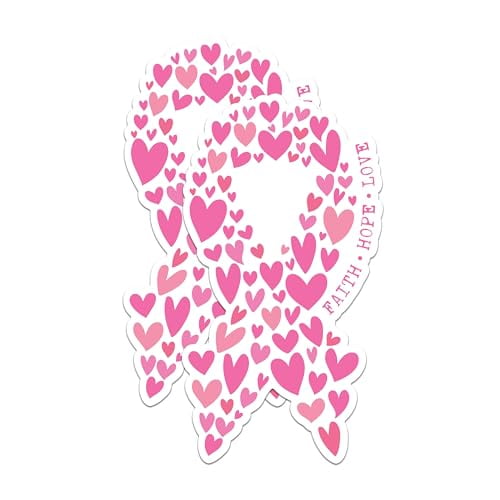 (2 Packs) Breast Cancer Pink Ribbon Magnets - Faith Hope Love Pink ...