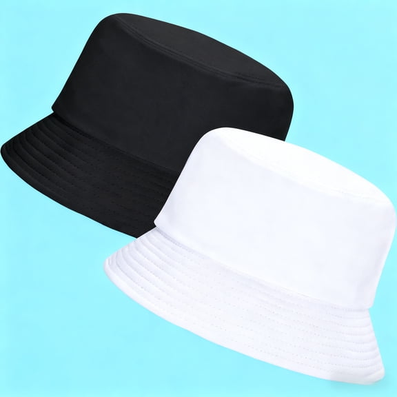 2 Packs Bucket Hat for Women Men Summer Travel Beach Sun Hat Outdoor Cap Unisex Bucket Hats