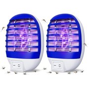 2 Packs Bug Zapper Indoor, Plug-in Mosquito Trap, Electric Little Gnats Fly Trap for House, Mini Insect Light Eliminates Flying Pests for Home (Blue)