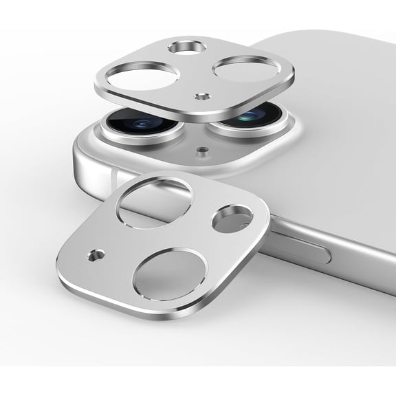 2 Packs Camera Lens Protector for iPhone 14 Plus/iPhone 14 Matte Finish Aluminum Alloy [No Glass Lens Cover] [Unobstructed Shooting] [Case Friendly] [Premuim Metal] Silver
