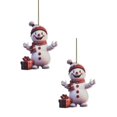 2 Packs Cartoon Christmas Snowman Car Hanging Home Tree Pendant