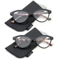 thumbnail image 1 of 2 Packs Cateyes Women Reading Glasses 1.75 Floral & Leopard Vintage Reading Glasses for Women Spring Hinge, 1 of 3