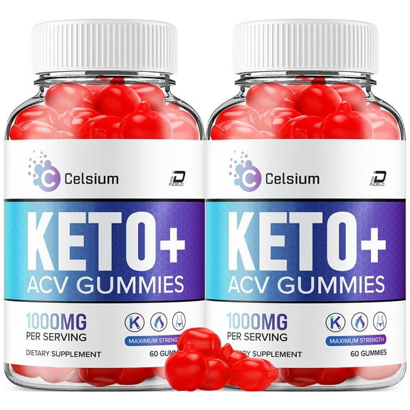 (2 Packs) Celsium Gummies - Celsium Apple Cider Vinegar Gummy Supplement for Energy - Celsium Keto Gummies Dietary Supplement (120 Gummies)