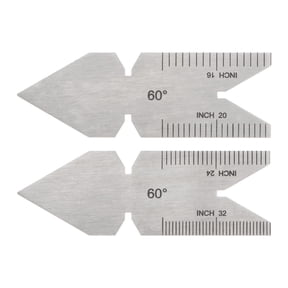 2 Packs Center Gauge 60 Degree US Standard Thread Cutting Angle Gauge, Thread Pitch Increment 14/20/24/32thd