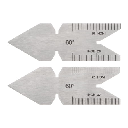 2 Packs Center Gauge 60 Degree US Standard Thread Cutting Angle Gauge, Thread Pitch Increment 14/20/24/32thd