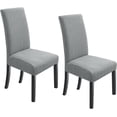 thumbnail image 1 of 2 Packs Chair Covers, Stretch Parson Chair Covers, Dining Room Chair Covers, Kitchen Chair Covers Set of 2, Light Grey, 1 of 7