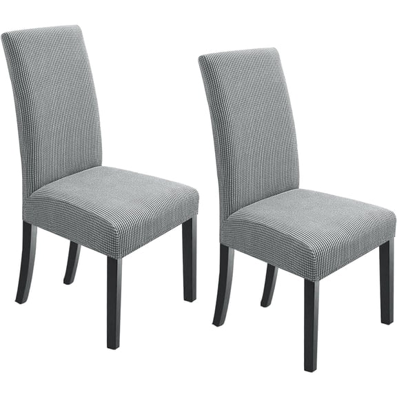 2 Packs Chair Covers, Stretch Parson Chair Covers, Dining Room Chair Covers, Kitchen Chair Covers Set of 2, Light Grey