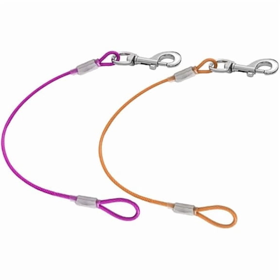 2 Packs Chew-Proof Dog Leash Extension,Tangle Free Short Lead Extender for Training Walking,Durable Cable Extender Suitable for All Breeds Dogs (Orange+Purple, 24 inch/60cm)