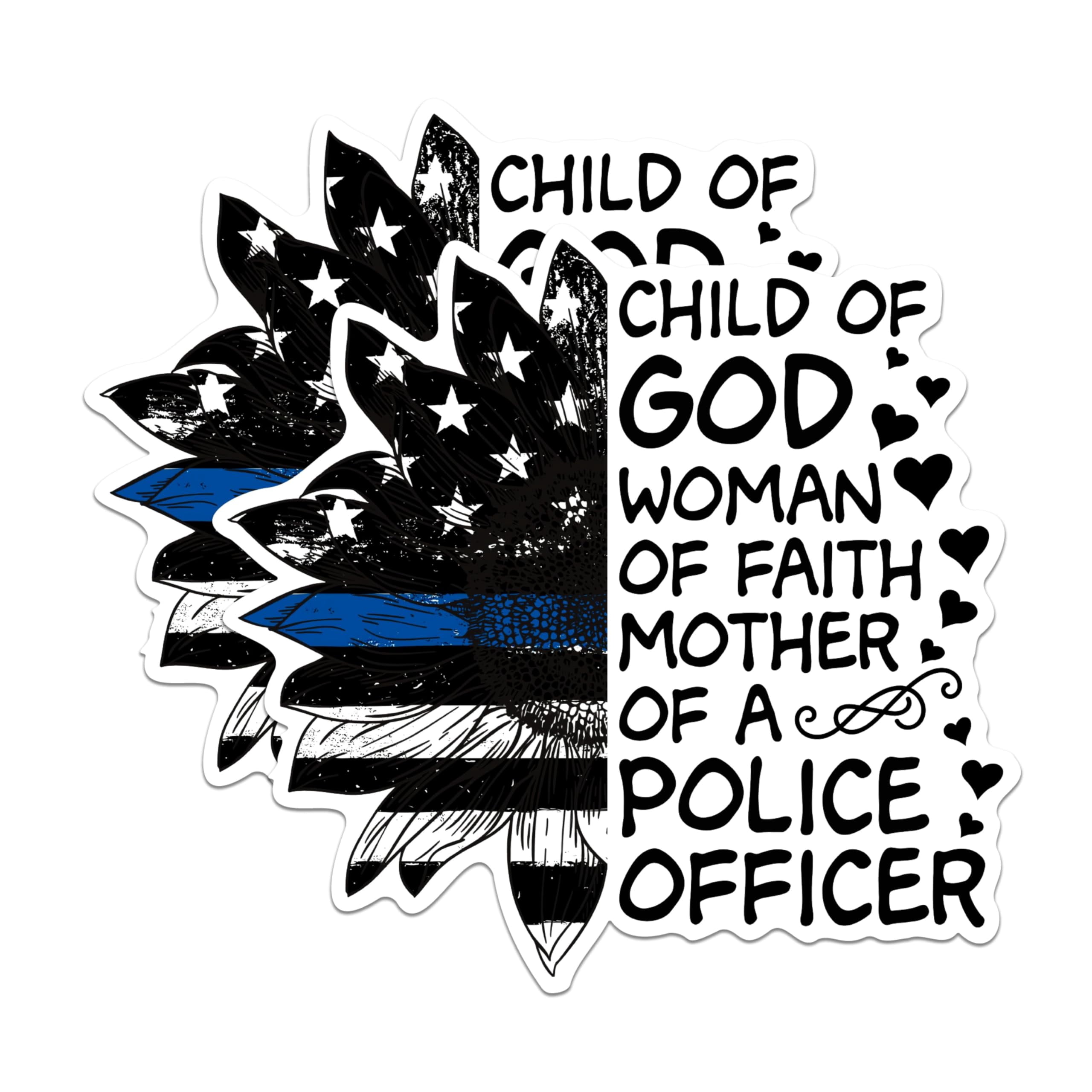 (2 Packs) Child of God Woman of Faith Mother of A Police Officer ...