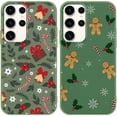 thumbnail image 1 of 2 Packs Christmas Print Phone Case for Samsung Galaxy S24+ 5G 6.7", Aesthetics Pattern Design Soft TPU Silicone Xmas Cases, Shockproof Bumper Protector Camera Girls Women Cover, Gingerbread, 1 of 6