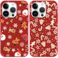thumbnail image 1 of 2 Packs Christmas Print Phone Case for iPhone 12 Pro Max 6.7", with Aesthetics Pattern Design Soft TPU Silicone Xmas Cases, Shockproof Bumper Protector Camera Girls Women Cover, Deer, 1 of 6