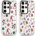 thumbnail image 1 of 2 Packs Christmas Transparent Print Phone Case for Samsung Galaxy S24 5G 6.2", Aesthetics Pattern Design Soft TPU Silicone Xmas Cases, Shockproof Bumper Protector Camera Girls Cover, Gift A, 1 of 5