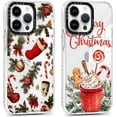 thumbnail image 1 of 2 Packs Christmas Transparent Print Phone Case for iPhone 16 6.1", Aesthetics Pattern Design Soft Silicone Xmas Cases, Shockproof Bumper Protector Camera Girls Women Cover, Gift, 1 of 5