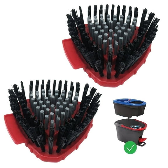 2 Pack Scrub Brushes Compatible with O Cedar RinseClean System | Spin Mop Scrubber with Hard Bristles | Ideal for Kitchen, Deck, Bathroom & Floor
