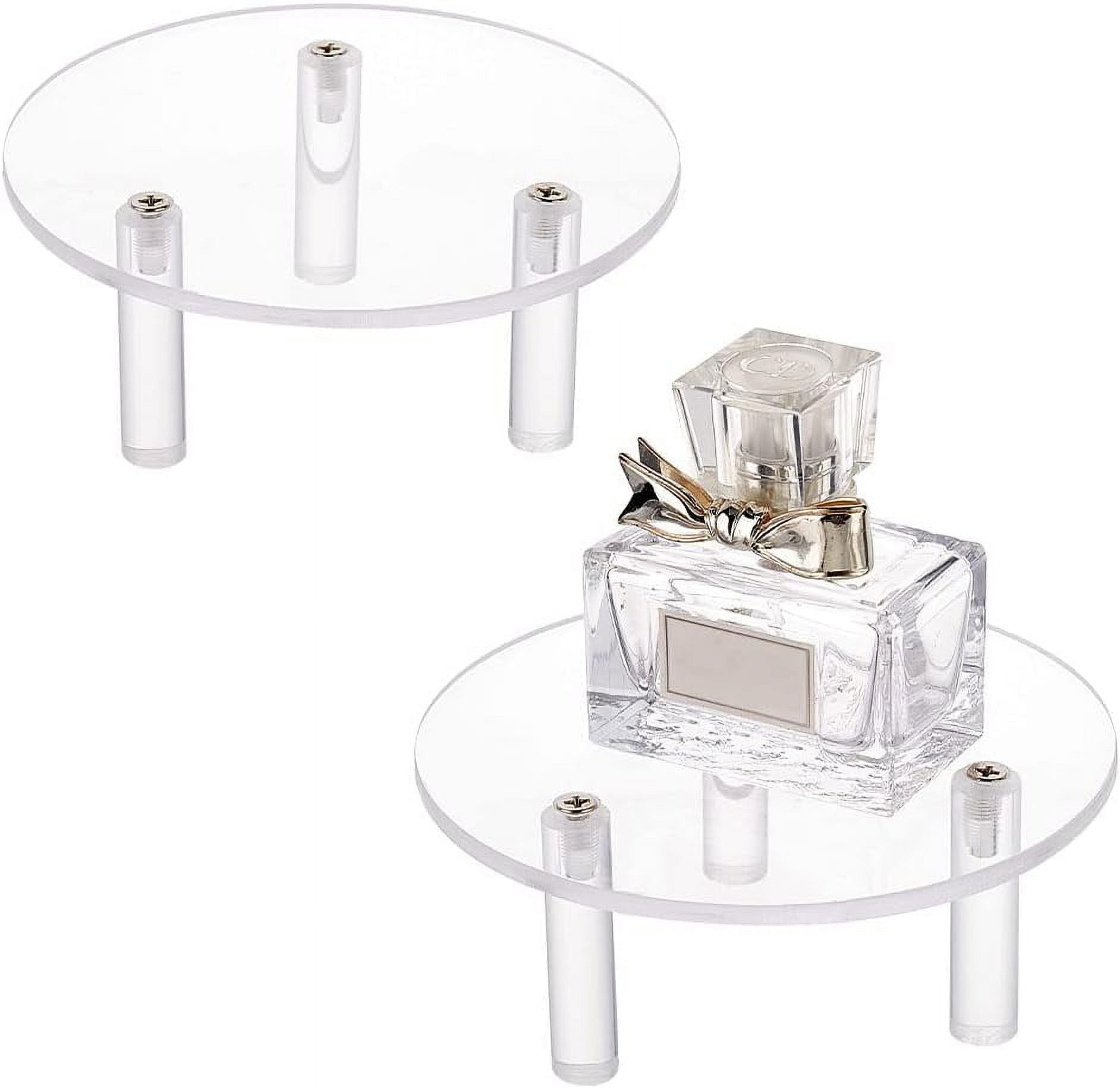 2 Packs Clear Acrylic Jewelry Display Riser 4.7x2inch Round Acrylic ...