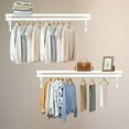thumbnail image 1 of 2 Packs Closet Rack with Hanging Rod, 47.2in Wall Mounted Clothes Rack with Top Shelf, Walk in Clothing System, Heavy Duty Shelf Hanging Rod for Laundry Room, Closet Storage, Garage, 1 of 16