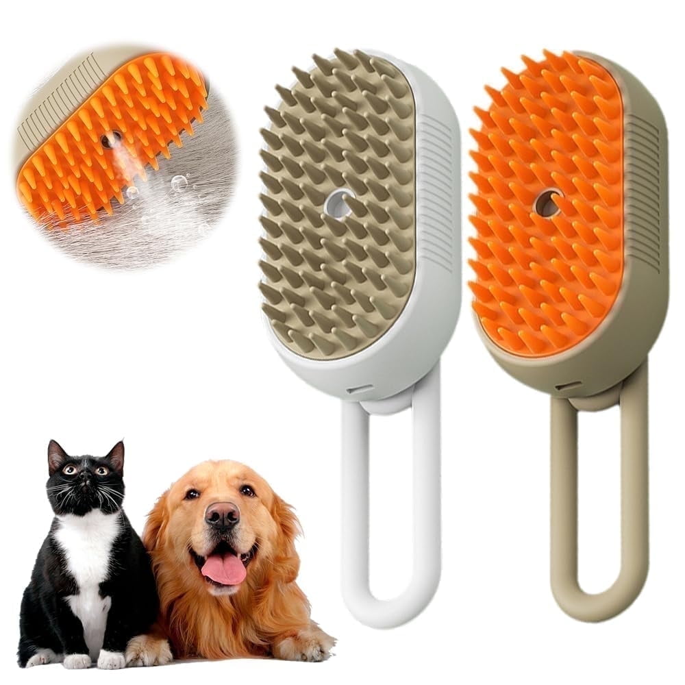 2 Pcs Cat Steam Brush, Comb for Cats, 3 in 1 Spray Cat Brush for Shedding, Pet Steam Brush Pet Spray Hair Comb for Long and Short Hair Cats and Dogs