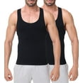 thumbnail image 1 of 2 Packs Compression Shirt Men Slimming Undershirt Body Shaper Vest, Gynecomastia Compression Tank Top, Shapewear Tummy Control, 1 of 7