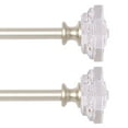 thumbnail image 1 of 2 Packs Curtain Rod Adjustable Window Drapery Rods with clear acrylic plexiglass square finials, 3piece brackets, hardware kits. Champagne 48-86 inches., 1 of 6