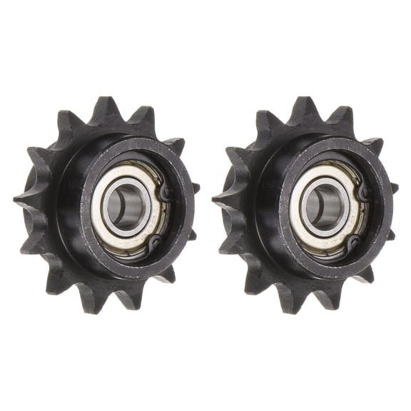 2 Packs DIN(ISO) 06B Roller Chain Idler Sprocket 8mm Bore, 3/8" Pitch, Hardened 13 Tooth Tensioner Sprocket