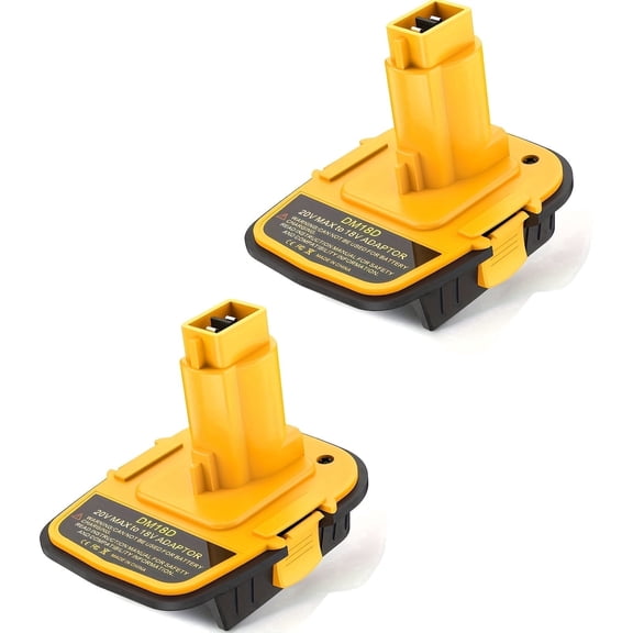 2 Packs DM18D Battery Adapter Converter with USB Port for Dewalt 18V Tools, Compatible With Dewalt 20V Batteries Or Compatible With Milwaukee 18V Batteries (Batteries Not Included)